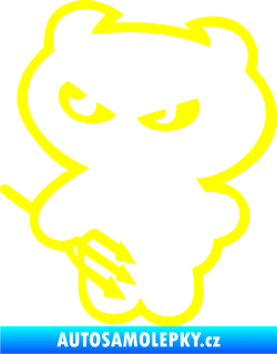 Samolepka Čertík rošťák 001 levá s vidlemi žlutá citron