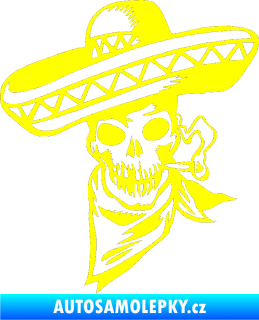 Samolepka Cowboy sombrero levá kostra žlutá citron