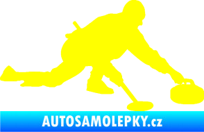 Samolepka Curling 003 pravá žlutá citron