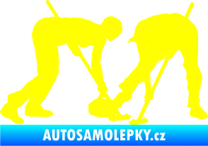 Samolepka Curling team 002 pravá žlutá citron