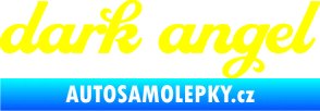 Samolepka Dark angel nápis žlutá citron