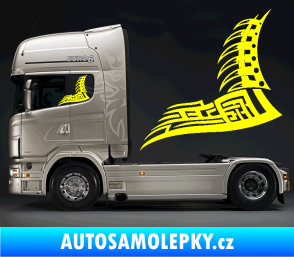 Samolepka Dekor na boční okno kamionu 001 sada 2 kusy žlutá citron