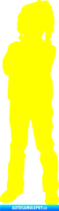 Samolepka Děti silueta 009 levá holčička žlutá citron