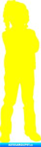 Samolepka Děti silueta 009 pravá holčička žlutá citron
