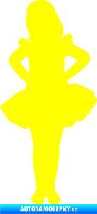 Samolepka Děti silueta 011 levá holčička tanečnice žlutá citron