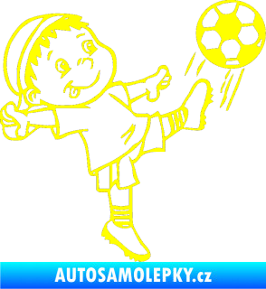Samolepka Dítě v autě 022 pravá fotbalista žlutá citron
