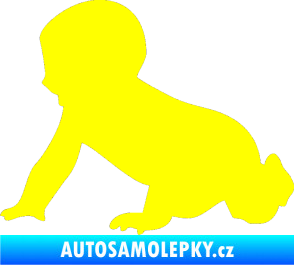 Samolepka Dítě v autě 025 levá miminko silueta žlutá citron
