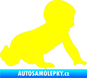 Samolepka Dítě v autě 025 pravá miminko silueta žlutá citron
