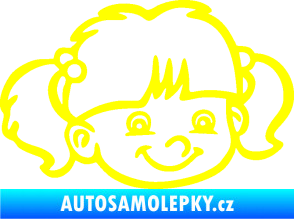 Samolepka Dítě v autě 035 pravá holka hlavička žlutá citron
