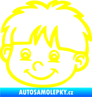 Samolepka Dítě v autě 036 levá chlapec hlavička žlutá citron