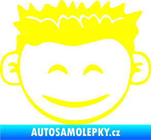 Samolepka Dítě v autě 048 pravá kluk hlavička žlutá citron