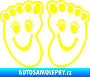 Samolepka Dítě v autě 060 veselé nožičky žlutá citron