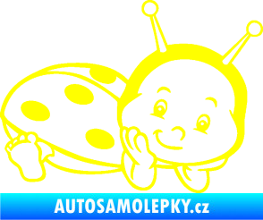 Samolepka Dítě v autě 063 pravá beruška žlutá citron