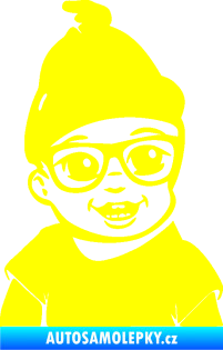 Samolepka Dítě v autě 080 pravá chlapeček žlutá citron