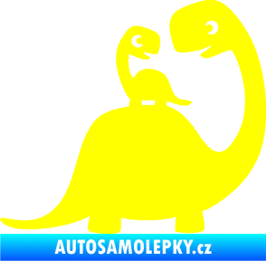 Samolepka Dítě v autě 105 pravá dinosaurus žlutá citron