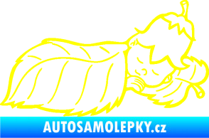 Samolepka Dítě v autě 107 pravá spinká na lístečku žlutá citron