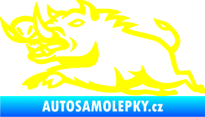 Samolepka Divoké prase 004 levá žlutá citron