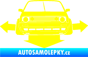 Samolepka Down and out car 002 žlutá citron