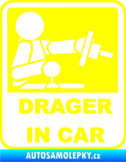Samolepka Drager in car 001 žlutá citron