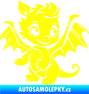 Samolepka Dragon 054 pravá roztomilý dráček žlutá citron