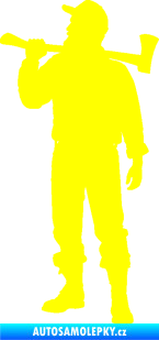 Samolepka Dřevorubec 001 levá žlutá citron
