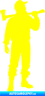 Samolepka Dřevorubec 001 pravá žlutá citron