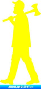 Samolepka Dřevorubec 002 levá žlutá citron