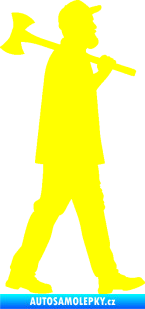 Samolepka Dřevorubec 002 pravá žlutá citron
