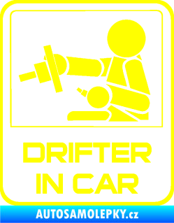 Samolepka Drifter in car 001 žlutá citron