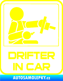 Samolepka Drifter in car 002 žlutá citron