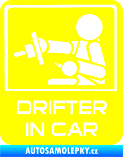 Samolepka Drifter in car 003 žlutá citron