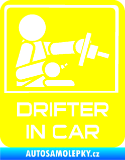 Samolepka Drifter in car 004 žlutá citron