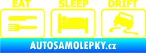 Samolepka Eat sleep drift 001 žlutá citron