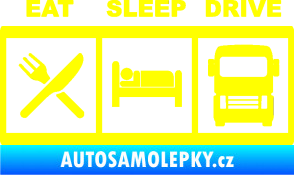 Samolepka Eat, sleep, drive 003 s nápisem žlutá citron