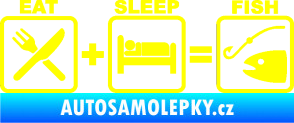 Samolepka Eat sleep fish žlutá citron