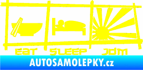 Samolepka Eat sleep JDM žlutá citron