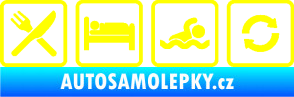 Samolepka Eat sleep swimming repeat plavání žlutá citron