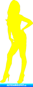 Samolepka Erotická žena 007 levá žlutá citron
