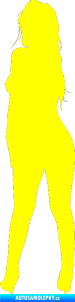 Samolepka Erotická žena 020 levá žlutá citron