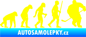 Samolepka Evoluce 003 hokej pravá žlutá citron