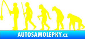 Samolepka Evoluce 005 rybář levá žlutá citron