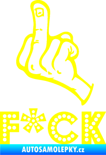 Samolepka F*CK 002  nápis  žlutá citron
