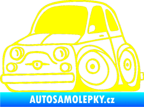 Samolepka Fiat 500 karikatura levá žlutá citron