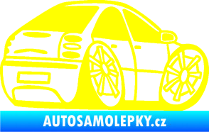 Samolepka Fiat Bravo karikatura pravá žlutá citron