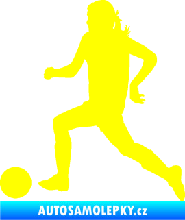 Samolepka Fotbalistka 001 levá žlutá citron