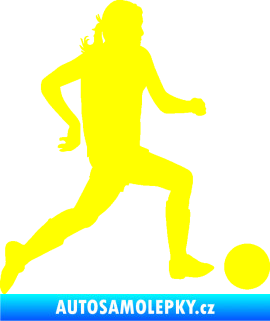 Samolepka Fotbalistka 001 pravá žlutá citron