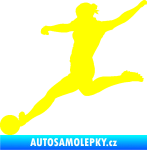 Samolepka Fotbalistka 002 levá žlutá citron