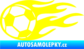 Samolepka Fotbalový míč 004 levá v plamenech žlutá citron