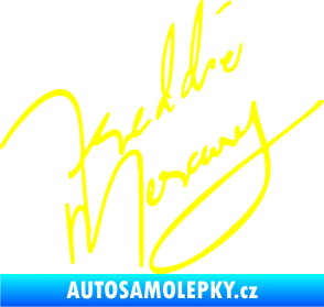 Samolepka Fredie Mercury podpis žlutá citron