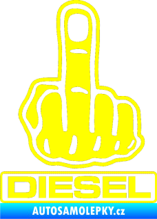 Samolepka Fuck off diesel žlutá citron